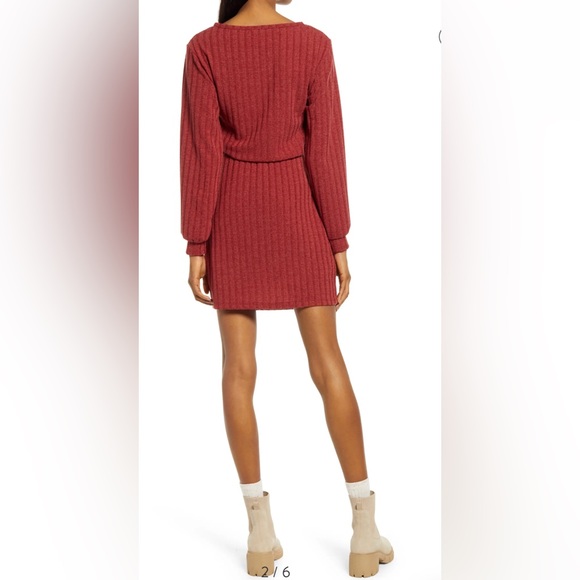 Fraiche Tie Front Long Sleeve Dress Size Medium NWT - Picture 5 of 11